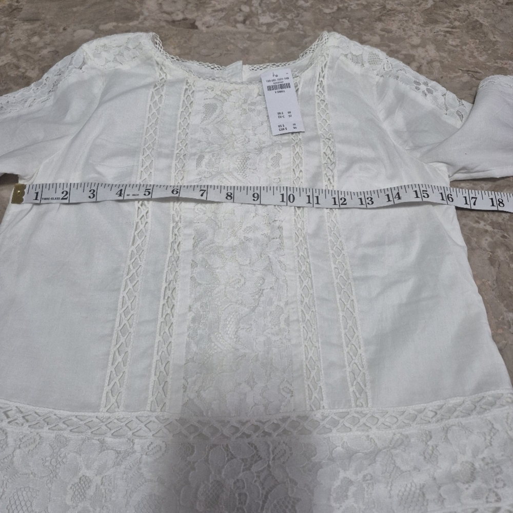 Abercrombie & Fitch White Lace Y2K girly fairy core eyelet lace Dress XS NWT - Picture 10 of 11